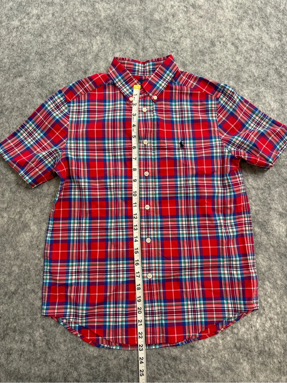 Ralph Lauren Red Plaid Short-Sleeve Button-Down Shirt